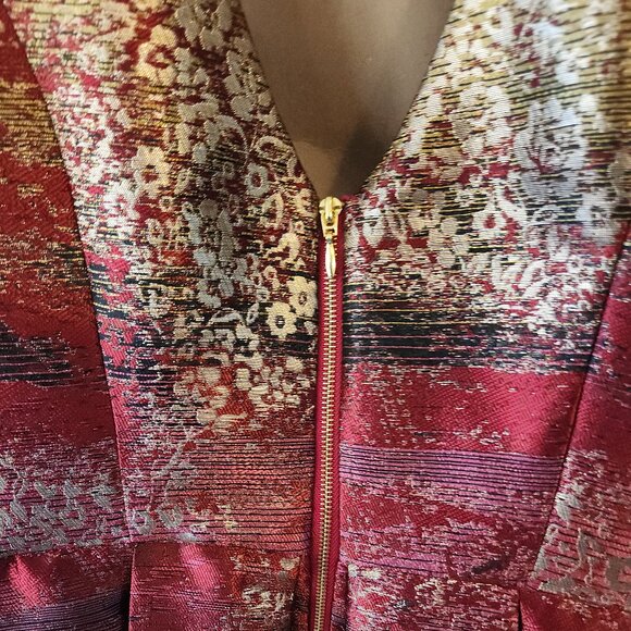 Nicole Miller Cocktail dress, size 8, metallic jacquard print - Picture 4 of 7